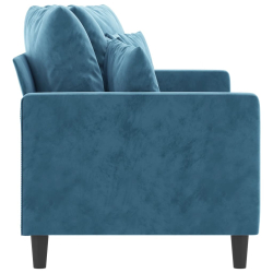 Sofa 2-osobowa, niebieski, 140 cm, tapicerowana aksamitem