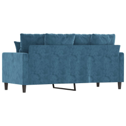 Sofa 2-osobowa, niebieski, 140 cm, tapicerowana aksamitem
