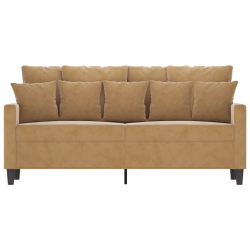 Sofa 2-osobowa, brązowa, 140 cm, tapicerowana aksamitem