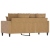 Sofa 2-osobowa, brązowa, 140 cm, tapicerowana aksamitem