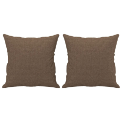 2-osobowa sofa z poduszkami, brązowa, 140 cm, tkanina
