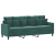 3-osobowa sofa z podnóżkiem, ciemnozielony, 180 cm, aksamit