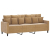 3-osobowa sofa z podnóżkiem, brązowy, 180 cm, aksamit