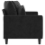 Sofa 2-osobowa, czarna, 140 cm, tapicerowana aksamitem