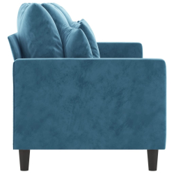 Sofa 3-osobowa, niebieski, 180 cm, tapicerowana aksamitem