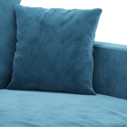 Sofa 3-osobowa, niebieski, 180 cm, tapicerowana aksamitem