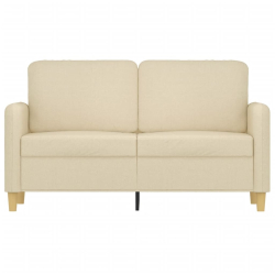 2-osobowa sofa, kremowa, 120 cm, tapicerowana tkaniną