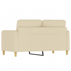 2-osobowa sofa, kremowa, 120 cm, tapicerowana tkaniną