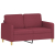 2-osobowa sofa z poduszkami, winna czerwień, 120 cm, tkanina