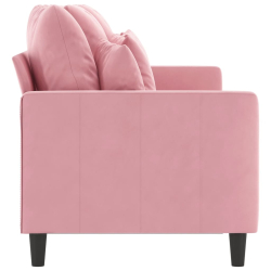 Sofa 3-osobowa, różowa, 180 cm, obita aksamitem