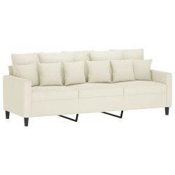 Sofa 3-osobowa, kremowy, 180 cm, tapicerowana aksamitem