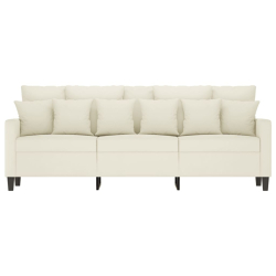 Sofa 3-osobowa, kremowy, 180 cm, tapicerowana aksamitem