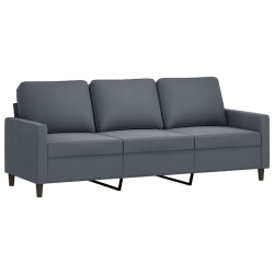 3-osobowa sofa z podnóżkiem, ciemnoszary, 180 cm, aksamit