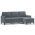 3-osobowa sofa z podnóżkiem, ciemnoszary, 180 cm, aksamit