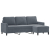3-osobowa sofa z podnóżkiem, ciemnoszary, 180 cm, aksamit