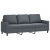 3-osobowa sofa z podnóżkiem, ciemnoszary, 180 cm, aksamit