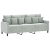 3-osobowa sofa z podnóżkiem, jasnoszara, 180 cm, aksamit