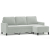 3-osobowa sofa z podnóżkiem, jasnoszara, 180 cm, aksamit