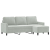 3-osobowa sofa z podnóżkiem, jasnoszara, 180 cm, aksamit