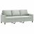 3-osobowa sofa z podnóżkiem, jasnoszara, 180 cm, aksamit