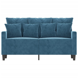 Sofa 2-osobowa, niebieski, 120 cm, tapicerowana aksamitem