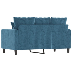 Sofa 2-osobowa, niebieski, 120 cm, tapicerowana aksamitem
