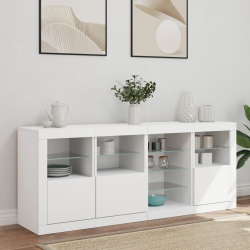 Szafka z oświetleniem LED, biała, 164x37x67 cm
