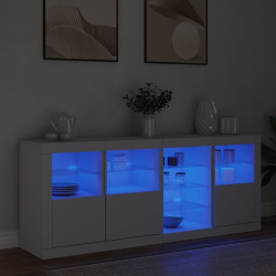 Szafka z oświetleniem LED, biała, 164x37x67 cm