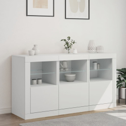 Szafka z oświetleniem LED, biała, 123x37x67 cm