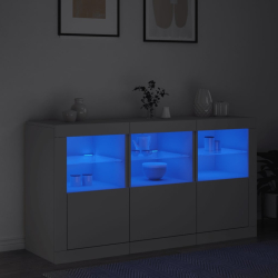 Szafka z oświetleniem LED, biała, 123x37x67 cm