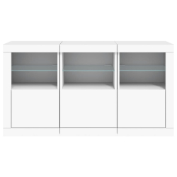 Szafka z oświetleniem LED, biała, 123x37x67 cm