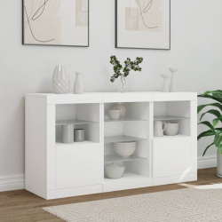 Szafka z oświetleniem LED, biała, 123x37x67 cm