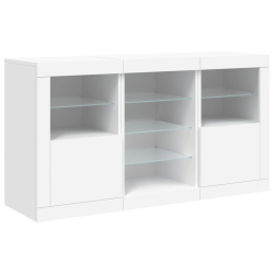 Szafka z oświetleniem LED, biała, 123x37x67 cm