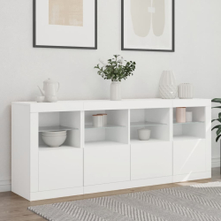 Szafka z oświetleniem LED, biała, 163x37x67 cm