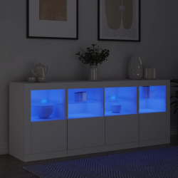Szafka z oświetleniem LED, biała, 163x37x67 cm