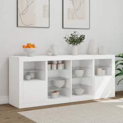 Szafka z oświetleniem LED, biała, 163x37x67 cm