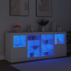 Szafka z oświetleniem LED, biała, 163x37x67 cm