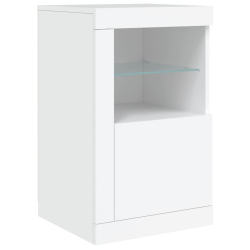 Szafka z oświetleniem LED, biała, 163x37x67 cm