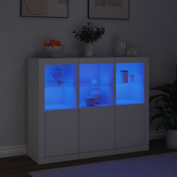 Szafki z oświetleniem LED, 3 szt., białe