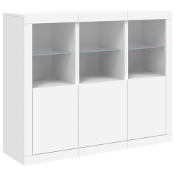 Szafki z oświetleniem LED, 3 szt., białe