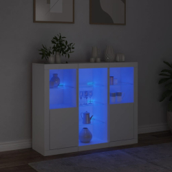 Szafki z oświetleniem LED, 3 szt., białe