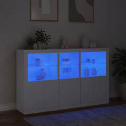 Szafka z oświetleniem LED, biała, 162x37x100 cm