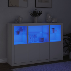 Szafki z oświetleniem LED, 3 szt., białe
