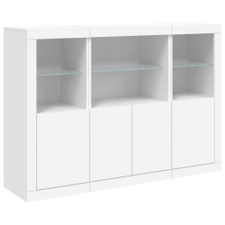 Szafki z oświetleniem LED, 3 szt., białe