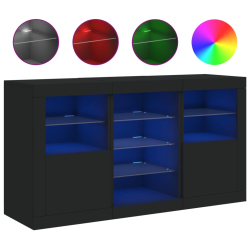 Szafka z oświetleniem LED, czarna, 123x37x67 cm
