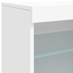 Szafka z oświetleniem LED, biała, 142,5x37x67 cm