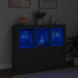 Szafki z oświetleniem LED, 3 szt., czarne