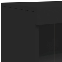 Szafka z oświetleniem LED, czarna, 162x37x100 cm