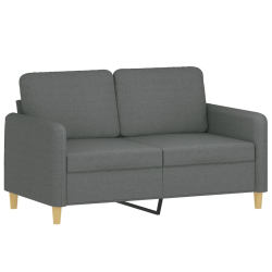 2-osobowa sofa z poduszkami, ciemnoszara, 120 cm, tkanina