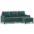 3-osobowa sofa z podnóżkiem, ciemnozielony, 180 cm, aksamit